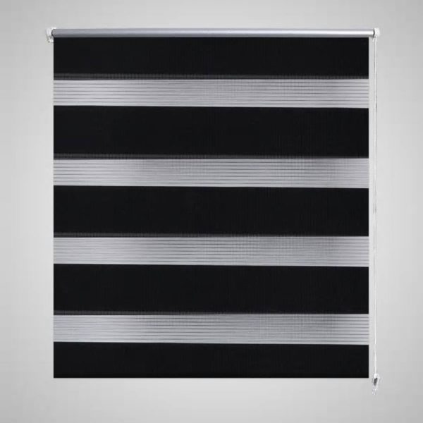 Estore de rolo 70 x 120 cm, linhas de zebra / Preto