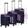 Conjunto de tróleis em estojo rígido 3 pcs 45,5/55/66 cm azul - Image 6