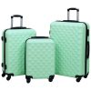 Conjunto de tróleis estojo rígido 3 pcs ABS verde hortelã