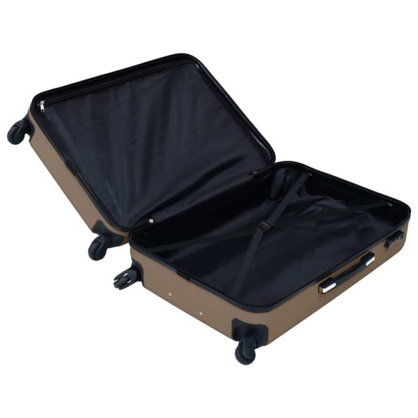 Conjunto de tróleis estojo rígido 2 pcs ABS castanho - Image 10