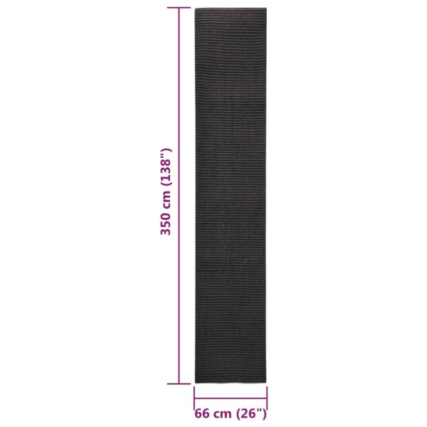 Tapete sisal natural 66x350 cm preto - Image 5