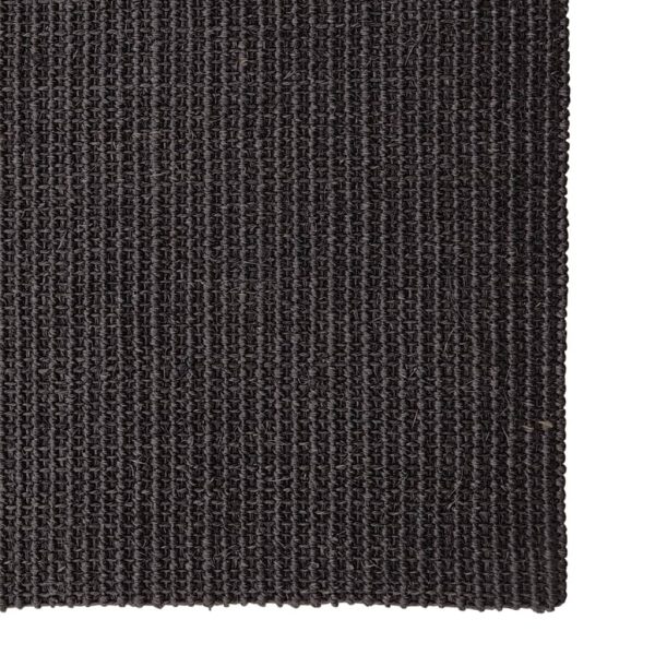 Tapete sisal natural 80x250 cm preto - Image 2