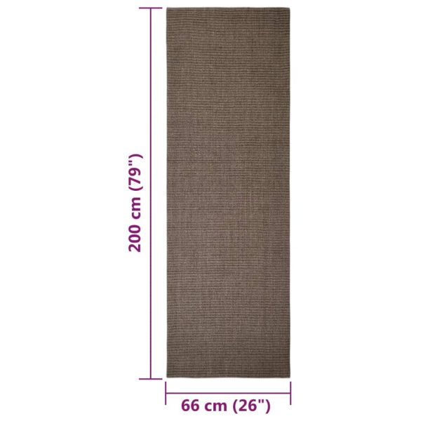 Tapete sisal natural 66x200 cm castanho - Image 6