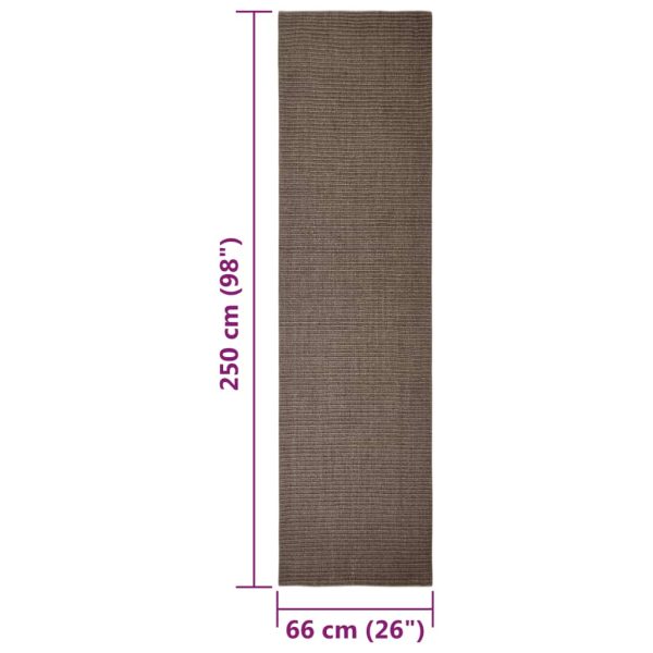 Tapete sisal natural 66x250 cm castanho - Image 6