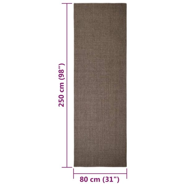 Tapete sisal natural 80x250 cm castanho - Image 6