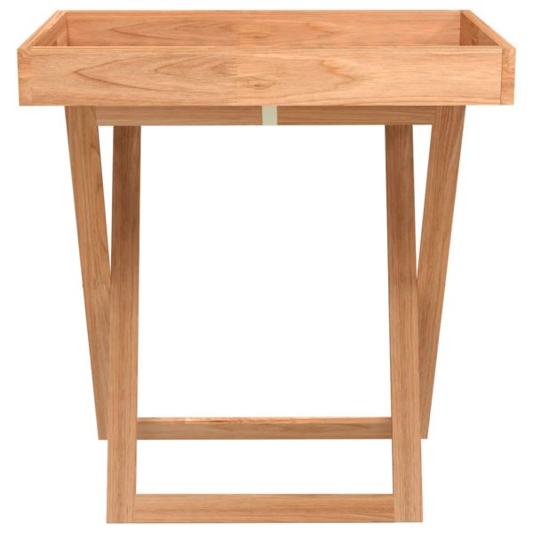 Mesa/tabuleiro dobrável 52x36x56,5 madeira de nogueira maciça - Image 2