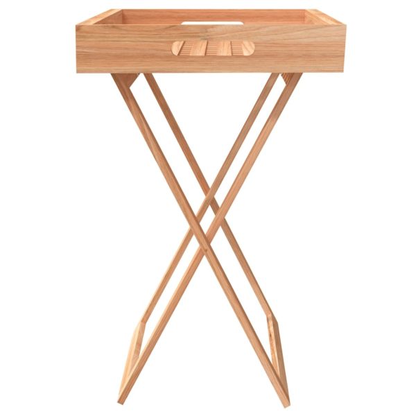 Mesa/tabuleiro dobrável 52x36x56,5 madeira de nogueira maciça - Image 3