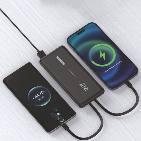 Batería Externa Universal Power Bank 10.000 mAh PD 22.5W (2 cables) Negro - Image 4