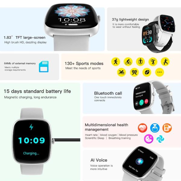 Smartwatch COOL Border Silicona Gris (Llamadas, Salud, Deporte) - Image 5