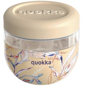 RECIPIENTE DE COMIDAS QUOKKA 770ML MS CON FUNDA DE SILICONA BUUBLE VINTAGE FLORAL