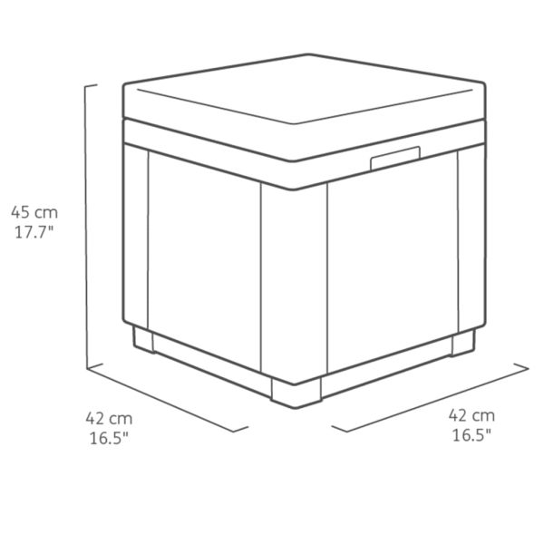 Keter Pufe de arrumação em forma de cubo com almofadão grafite - Image 5