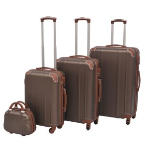 Conjunto de tróleis em estojo rígido 4 pcs cor café