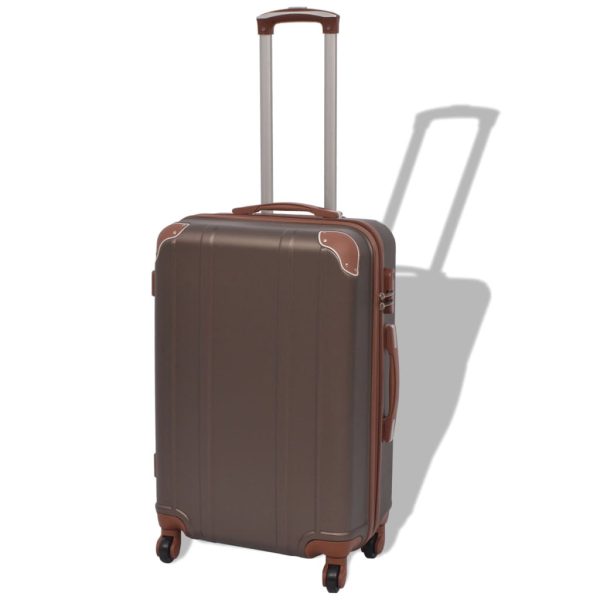 Conjunto de tróleis em estojo rígido 4 pcs cor café - Image 2