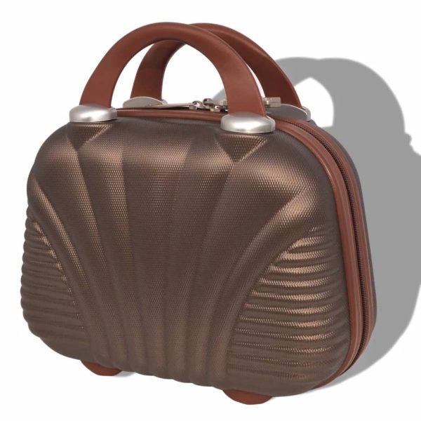 Conjunto de tróleis em estojo rígido 4 pcs cor café - Image 6