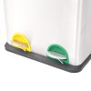 Caixote do lixo para reciclagem com pedais 36 L aço inoxidável - Image 3