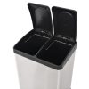 Caixote do lixo para reciclagem com pedais 36 L aço inoxidável - Image 5