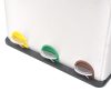 Caixote do lixo para reciclagem com pedais 54 L aço inoxidável - Image 3