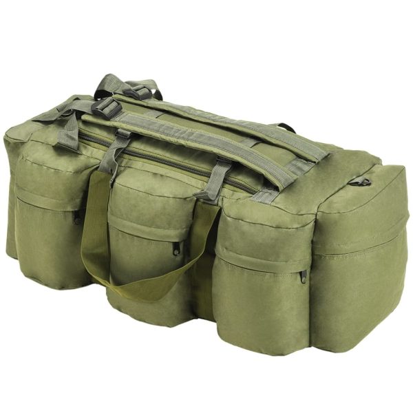 Saco de lona estilo militar 3-em-1 90 L verde azeitona
