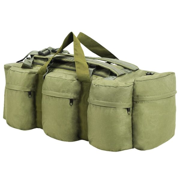 Saco de lona estilo militar 3-em-1 90 L verde azeitona - Image 2