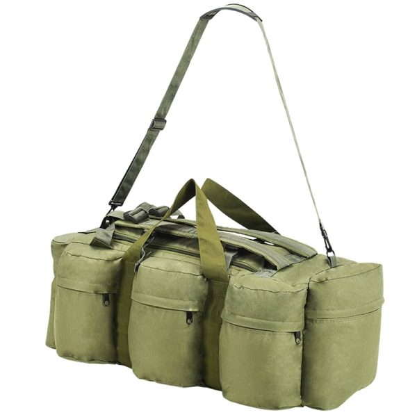 Saco de lona estilo militar 3-em-1 90 L verde azeitona - Image 4