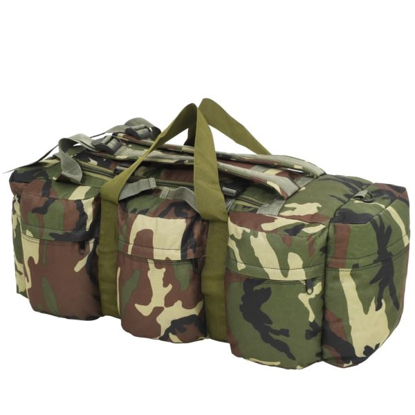Saco de lona estilo militar 3-em-1 90 L camuflagem - Image 2