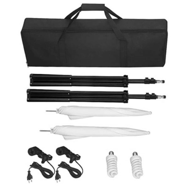 Kit de iluminação para estúdio com tripés e sombrinhas - Image 4