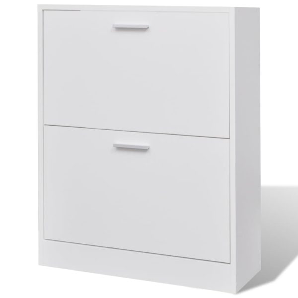 Sapateira com 2 compartimentos madeira branco - Image 2