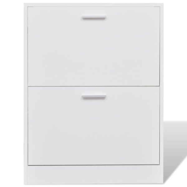 Sapateira com 2 compartimentos madeira branco - Image 3