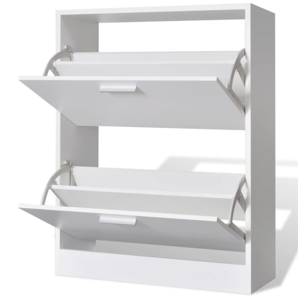 Sapateira com 2 compartimentos madeira branco - Image 4