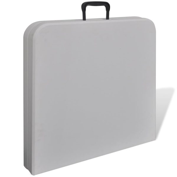 Mesa de jardim dobrável 122 cm HDPE branco - Image 3