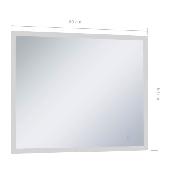 Espelho de parede LED c/ sensor tátil casa de banho 80x60 cm - Image 7