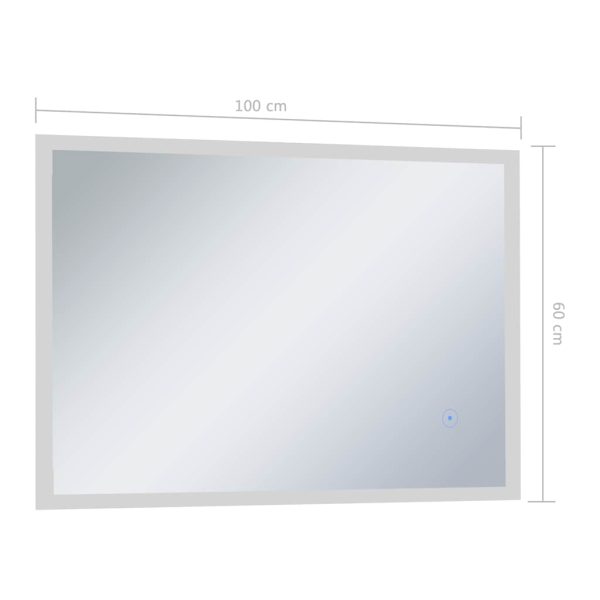 Espelho de parede LED c/ sensor tátil casa de banho 100x60 cm - Image 7