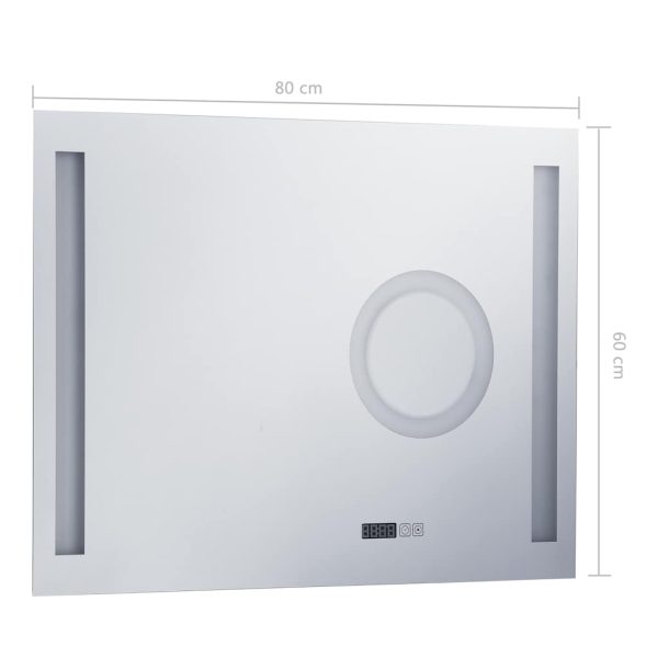 Espelho de parede LED c/ sensor tátil casa de banho 80x60 cm - Image 7