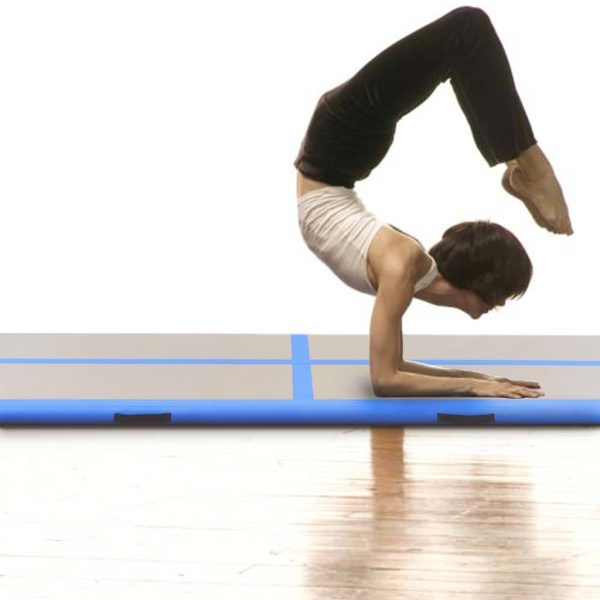 Colchão de ginástica insuflável c/ bomba 500x100x10 cm PVC azul - Image 2