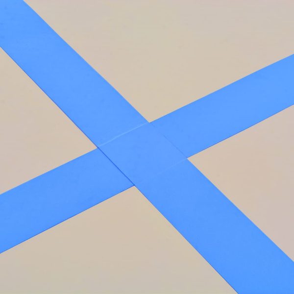 Colchão de ginástica insuflável c/ bomba 500x100x10 cm PVC azul - Image 11