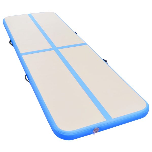 Colchão de ginástica insuflável c/ bomba 500x100x10 cm PVC azul - Image 3