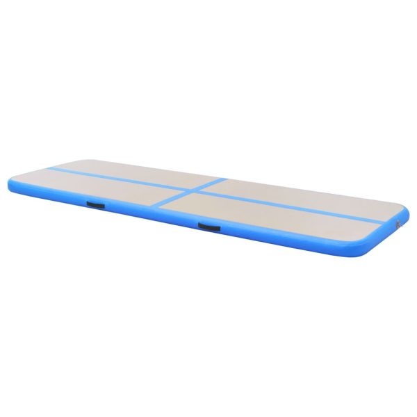 Colchão de ginástica insuflável c/ bomba 500x100x10 cm PVC azul - Image 4