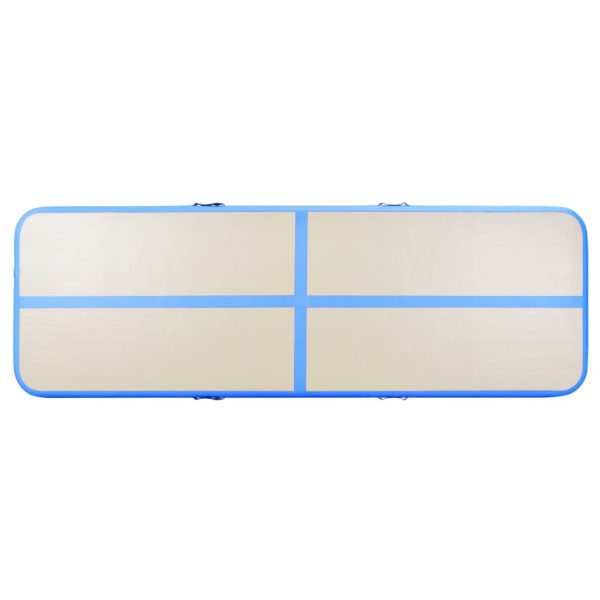 Colchão de ginástica insuflável c/ bomba 500x100x10 cm PVC azul - Image 5