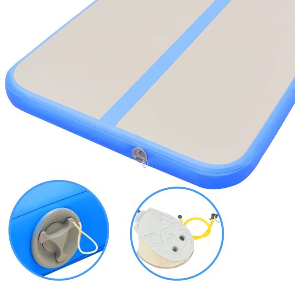 Colchão de ginástica insuflável c/ bomba 500x100x10 cm PVC azul - Image 7