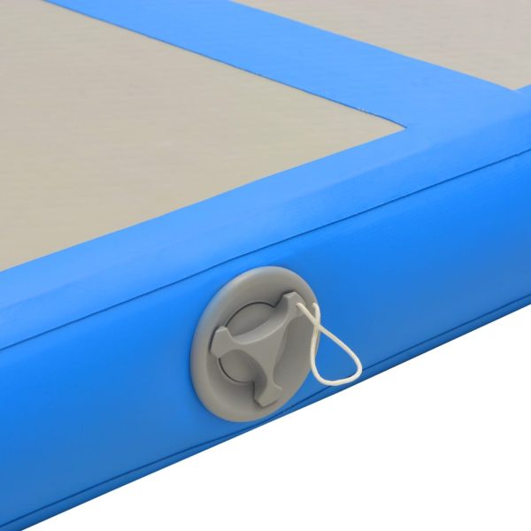 Colchão de ginástica insuflável c/ bomba 500x100x10 cm PVC azul - Image 8