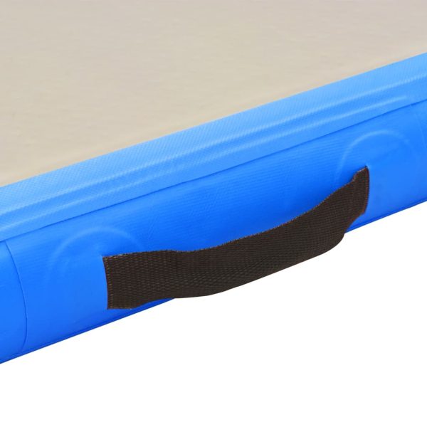 Colchão de ginástica insuflável c/ bomba 500x100x10 cm PVC azul - Image 9