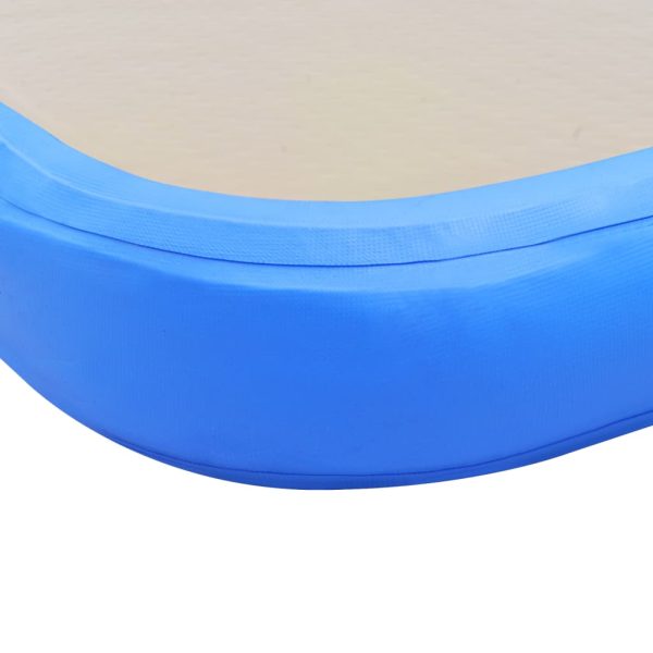 Colchão de ginástica insuflável c/ bomba 500x100x10 cm PVC azul - Image 10