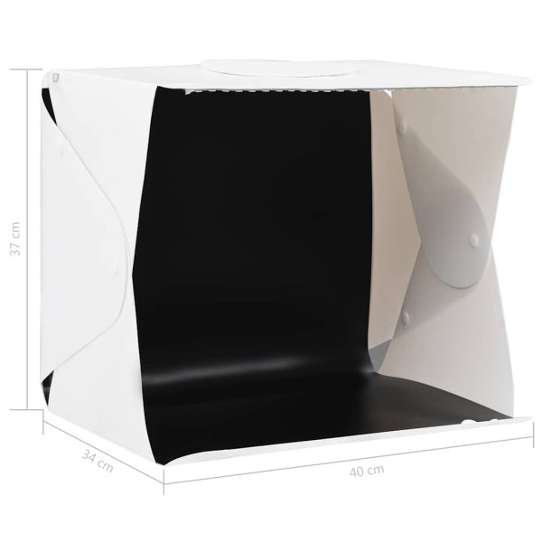 Caixa luz LED dobrável estúdio foto. 40x34x37cm plástico branco - Image 9
