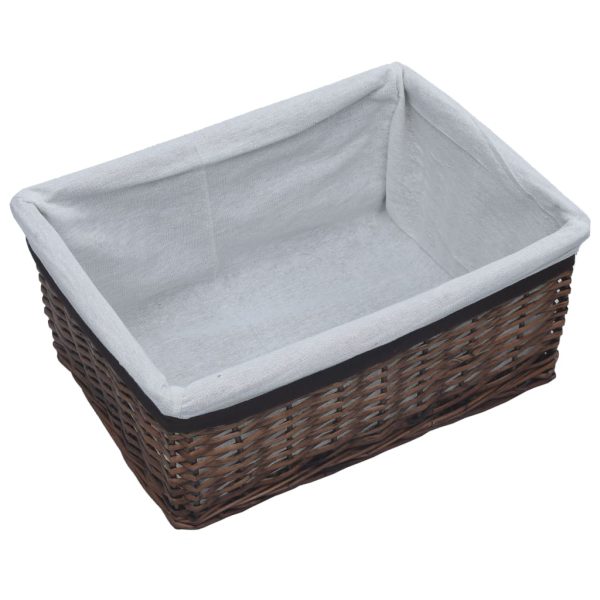 6 pcs conjunto de cestos de encastrar salgueiro castanho - Image 3