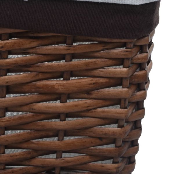 6 pcs conjunto de cestos de encastrar salgueiro castanho - Image 7