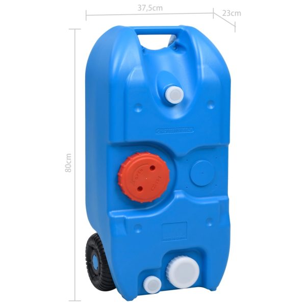 Tanque de água com rodas para campismo 40 L azul - Image 7
