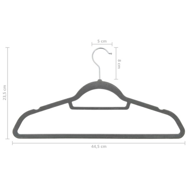 50 pcs conjunto de cabides antiderrapantes veludo cinzento - Image 7