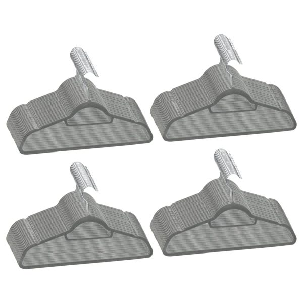 100 pcs conjunto de cabides antiderrapantes veludo cinzento - Image 2