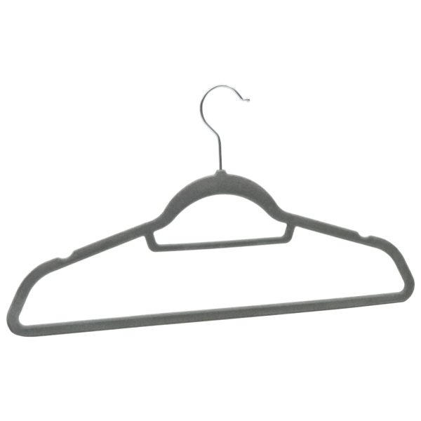 100 pcs conjunto de cabides antiderrapantes veludo cinzento - Image 5