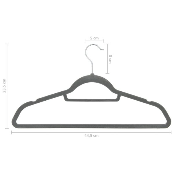 100 pcs conjunto de cabides antiderrapantes veludo cinzento - Image 7